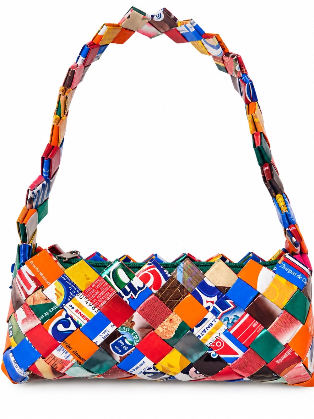 Handwoven Multicolor Upcycled Shoulder Bag